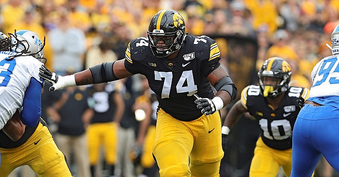 A strong performance at the NFL combine solidified Tristan Wirfs as the next great tackle produced by Iowa coach Kirk Ferentz. (Hawkeyesports.com