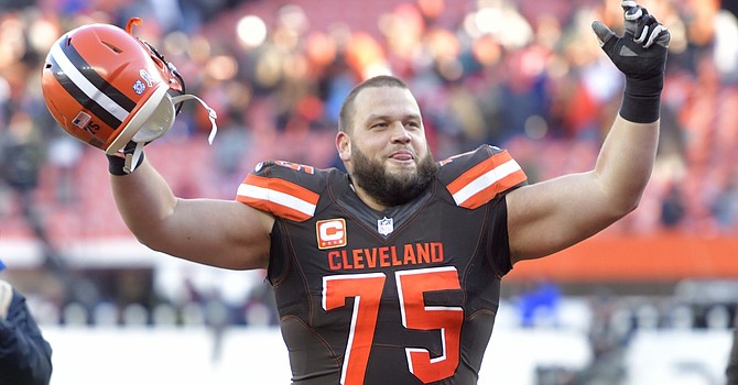 Guard Joel Bitonio was the latest player to come up big after being selected as game captain. (News5Cleveland)