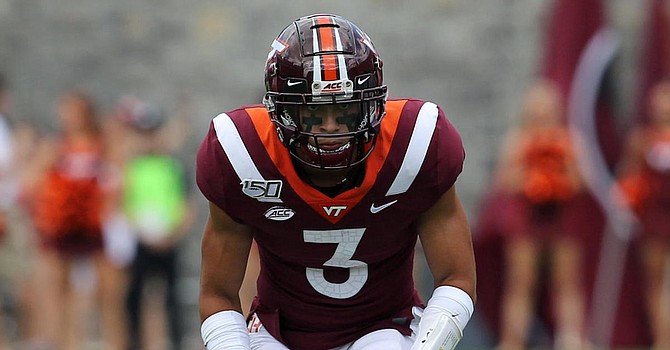 Blue-chip cornerback Caleb Farley of Virginia Tech could be falling in range of the Browns' pick at No. 26 because of concerns about durability and two procedures on his back. (Getty Images)