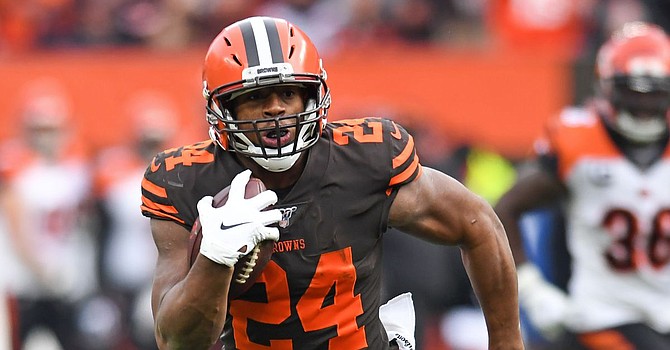Nick Chubb has rushed into the top five of all-time Browns running backs in only three seasons. (Getty Images)