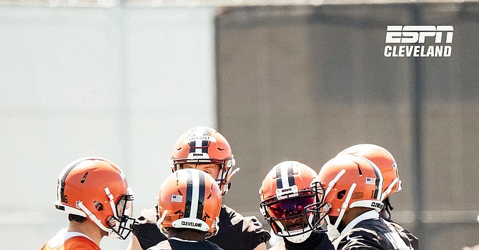 The Browns offense at 2021 minicamp/ESPN Cleveland Rob Lorenzo
