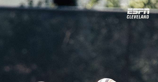 Jarvis Landry and Nick Chubb at 2021 Browns Minicamp/Rob Lorenzo ESPN Cleveland