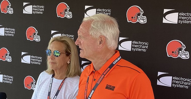 Browns owners Dee and Jimmy Haslams want to add to their sports holdings, but they won't include the Cleveland Indians -- for now. (TLOD)