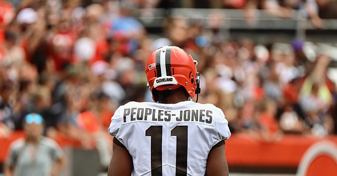 Donovan Peoples-Jones back of his jersey