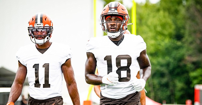 Davion Davis continued to open eyes at the practice after he scored a touchdown in his first preseason game with the Browns. (Cleveland Browns)