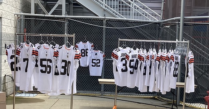 Who's filling all these uniforms finally will be known on Tuesday, though the Browns' roster will continue to change for days after. (TheLandOnDemand)