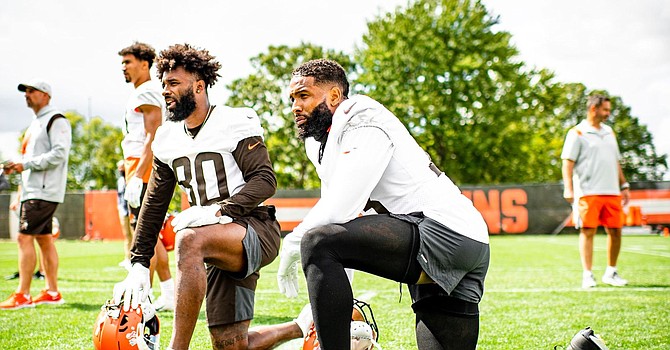 The game-day status of Odell Beckham Jr. is one of several uncertainties as the Browns' long-anticipated rematch with the Chiefs finally unfolds. (Cleveland Browns)