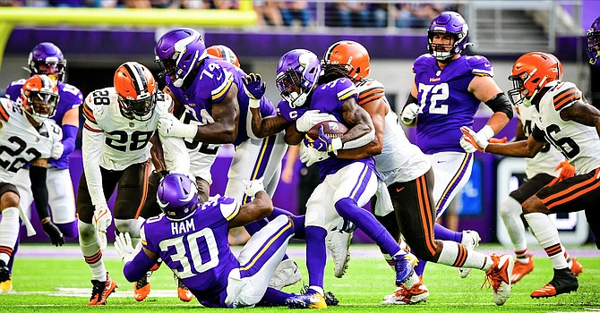 The Browns' defense smothered running back Dalvin Cook and pressured Kirk Cousins into spastic throwing. (Cleveland Browns)