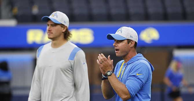 After only four games together, the Chargers believe they have a winning combination in coach Brandon Staley and quarterback Justin Herbert. (Los Angeles Times)