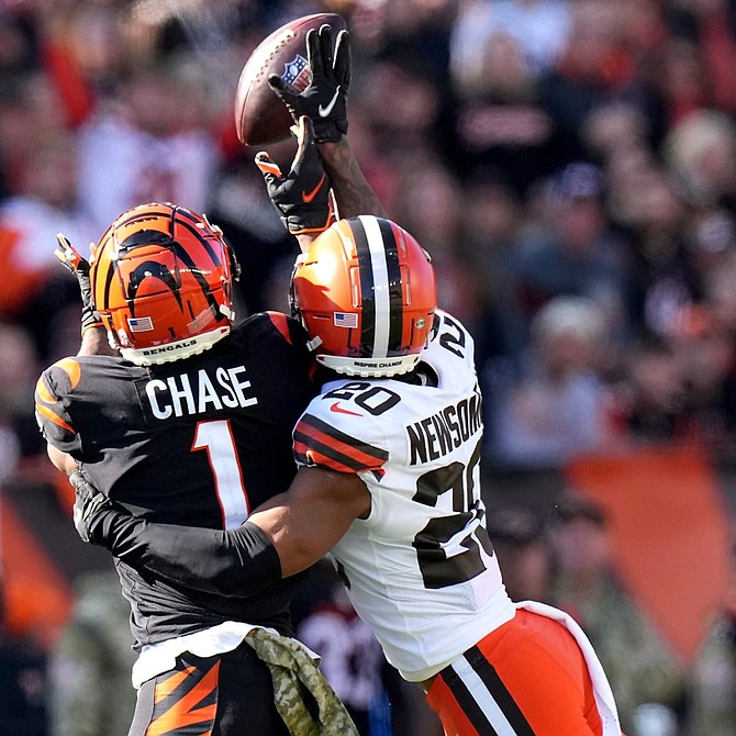 Watch Denzel Ward return a Joe Burrow interception for a 99-yard