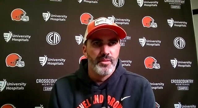 Kevin Stefanski did not stray from his 'We got outcoached' mantra when rehashing the 45-7 defeat to the Patriots. (Cleveland Browns)