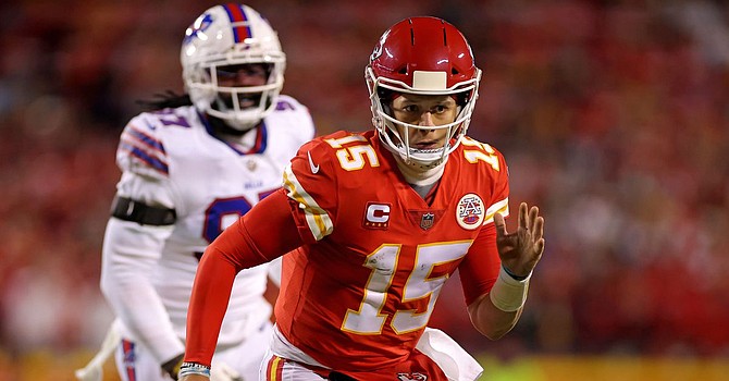 Patrick Mahomes outlasted Josh Allen in perhaps the greatest game in NFL history. (Getty Images)