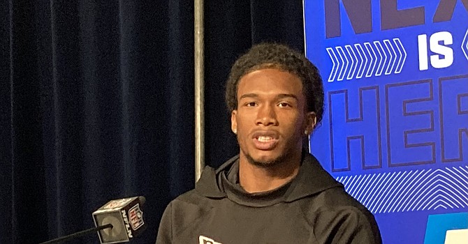 Ohio State receiver Garrett Wilson never played with the older Baker Mayfield at Lake Travis (TX) High School, but he'd love to in Cleveland. (TheLandOnDemand)