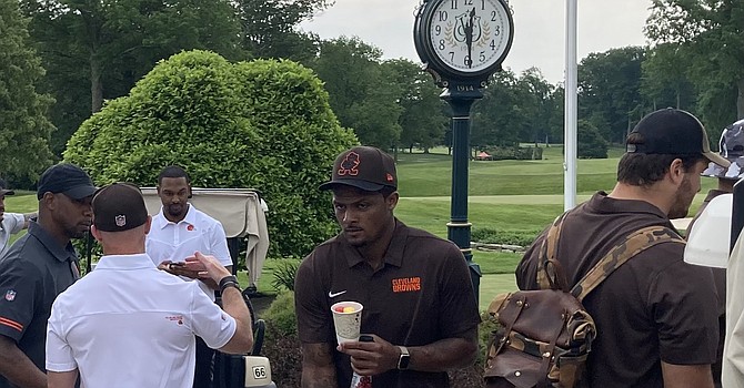 Amid a 24th civil suit filed by a new accuser on Monday, Browns quarterback Deshawn Watson participated in the Cleveland Browns Foundation Golf Outing Monday at Westwood Country Club. (TheLandOnDemand)