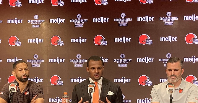 The awkward Deshaun Watson introductory press conference on March 25 was a tip-off that this controversial transaction was going to be troublesome. (TheLandOnDemand)