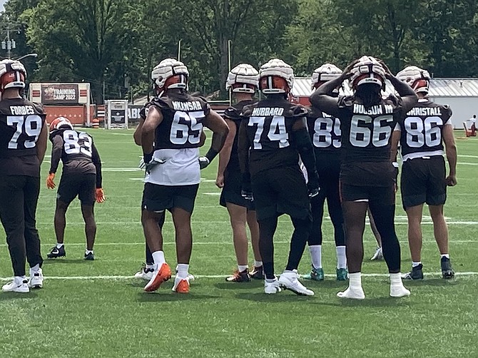 Cowboys seen wearing protective, NFL mandated Guardian Caps at OTAs