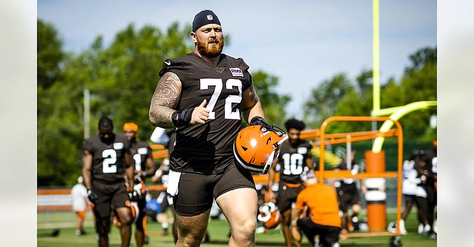 Hjalte Froholdt, aka the Great Dane, could be one of the surprise keepers when the Browns make their cut to 53 players by Tuesday. (Cleveland Browns)