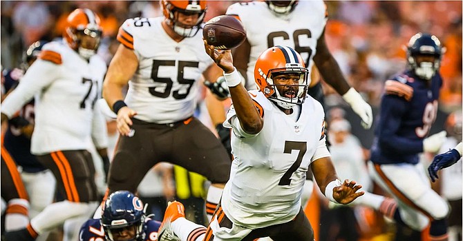 Jacoby Brissett's preseason debut was also his preseason finale. That's the problem. (Cleveland Browns)