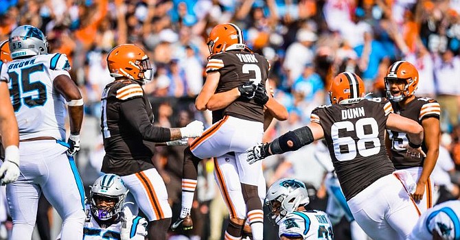Cade York told offensive teammates 'just get me to the 40.' He made good on that directive in his first NFL game. (Cleveland Browns)