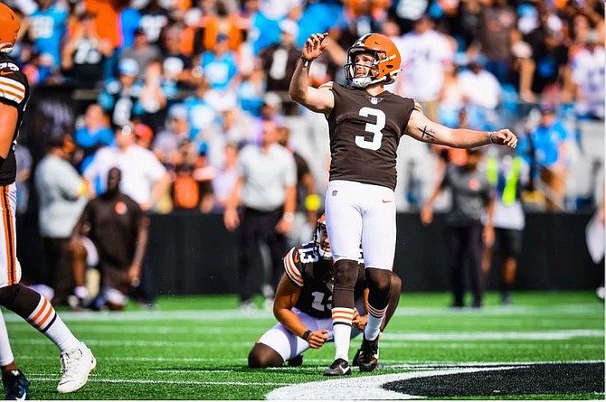 Watch Browns safety Grant Delpit intercept Panthers quarterback Baker  Mayfield in the second quarter 