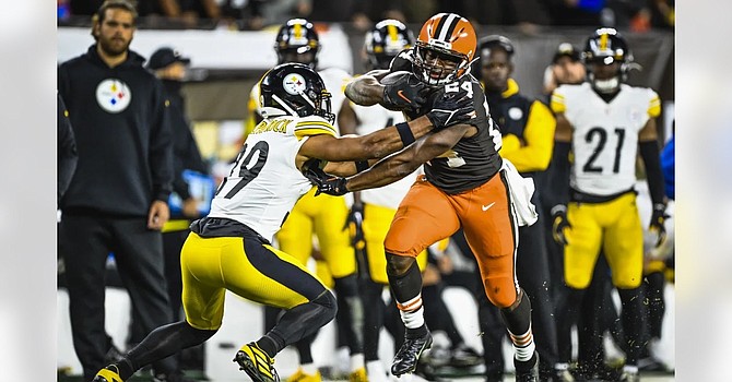 The Steelers knew Nick Chubb would be an important part of the Browns' game plan and they couldn't stop him.  (Cleveland Browns)