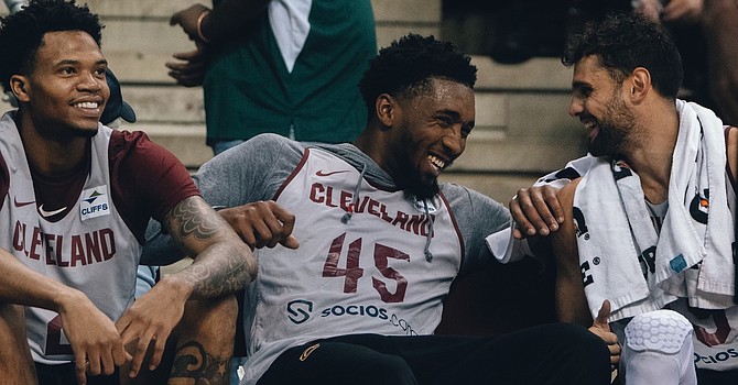 Cavs guard Donovan Mitchell at the team's Wine and Gold Scrimmage. ESPN Cleveland/Rob Lorenzo