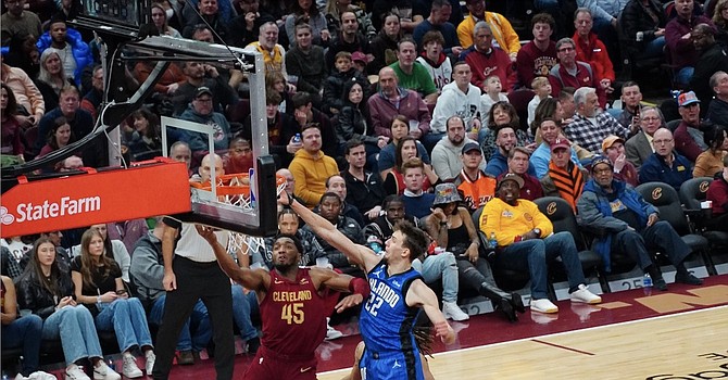 Cavs guard Donovan Mitchell vs. the Orlando Magic. ESPN Cleveland/Madison Hayes