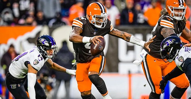 Deshaun Watson did not receive a special introduction in his first game in FirstEnergy Stadium. The Browns chose to prop up the defense in pre-game introductions. (Cleveland Browns)