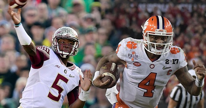 Jameis Winston said he started following and encouraging Deshaun Watson after a 2014 game between Florida State and Clemson. Winston did not play because of a suspension.