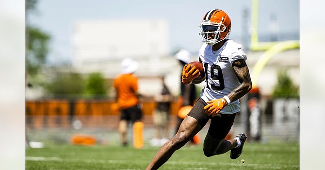 Second-year receiver Cedric Tillman should benefit from the Ken Dorsey offensive system and could emerge as a key role player in the new Dorsey offense. (Cleveland Browns)