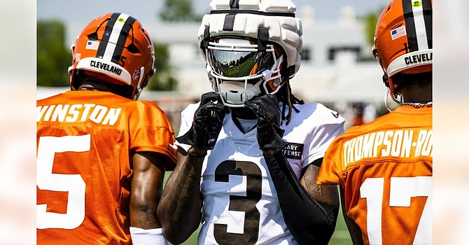 Jerry Jeudy's first practice of training camp -- finally -- ended in a long touchdown. (Cleveland Browns)