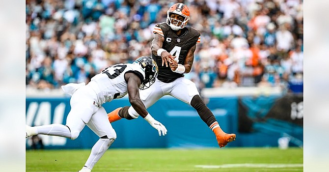 Deshaun Watson earned Kevin Stefanski's offensive game ball after the coach asked him to be effectively a game manager against the Jaguars. (Cleveland Browns)