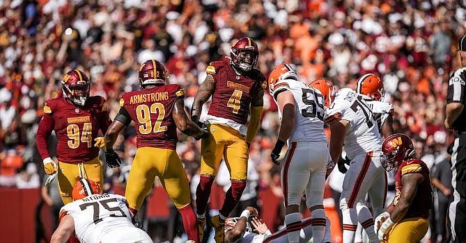 It was another tough day for Deshaun Watson, and for everyone else wearing an orange helmet. (Washington Commanders)