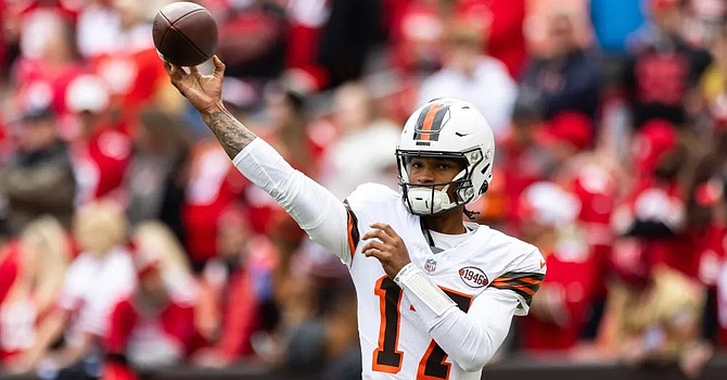 Dorian Thompson-Robinson is the only quarterback drafted by Browns GM Andrew Berry. The Browns have not done a good job of developing him in two years. The time has come to give DTR an extended shot in the last three games of 2024. (USA Today)