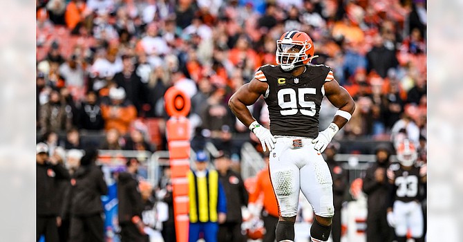 Myles Garrett was denied his 13th sack in the first half when a scoring change erased it. The play was scored a lost fumble and recovery by the Dolphins. (Cleveland Browns)