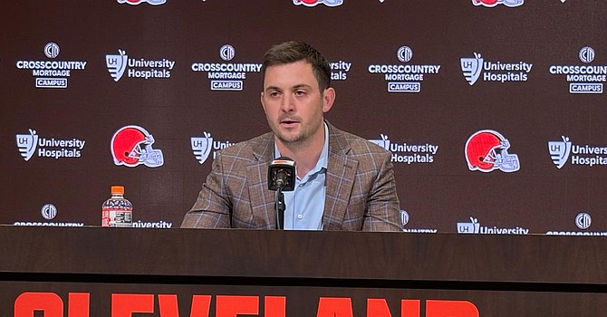 New Browns offensive coordinator Tommy Rees said he's 'excited' to begin the process of evaluating QBs in the coming NFL draft. (TheLandOnDemand)