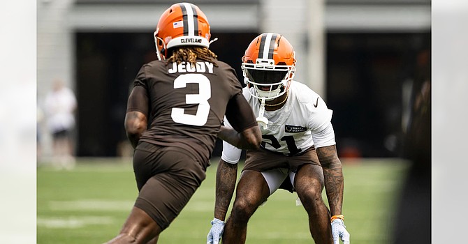 Denzel Ward has led the NFL in pass breakups since he joined the Browns in 2018. He'd take INTs over PBUs any day, and is driven to do so. (Cleveland Browns)