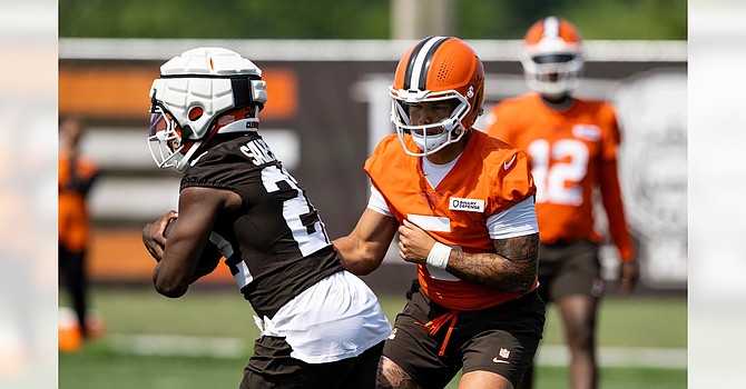 The Browns are impressed with Dillon Gabriel's mental aptitude after challenging him during OTAs and minicamp. (Cleveland Browns)