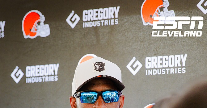 Browns GM Andrew Berry said he's lost sleep over how the organization's vetting process failed in the drafting of running back Quinshon Judkins. (Nick Carlucci/ESPN Cleveland)