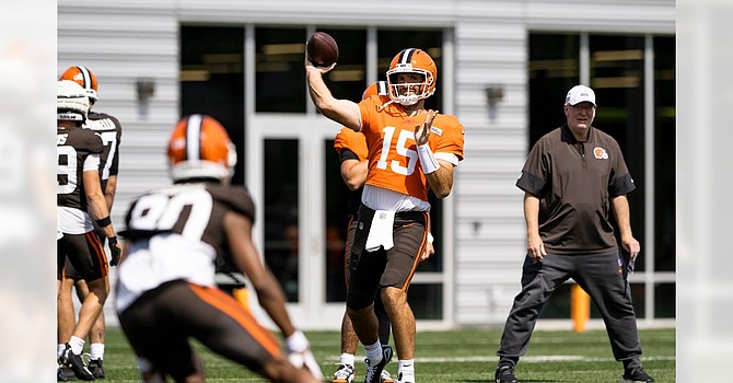 Joe Flacco returns to Baltimore for the first time as an opposing player since his 11 years with the Ravens ended with a trade to Denver in 2019. (Cleveland Browns)