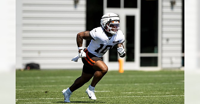 Running back Quinshon Judkins had his first practice of the regular season. He could be on pace to play Sunday in Baltimore. (Cleveland Browns)