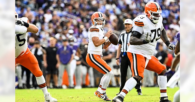 Dillon Gabriel's rapid development could accelerate a QB change if Joe Flacco doesn't stop turning the ball over. (Cleveland Browns)