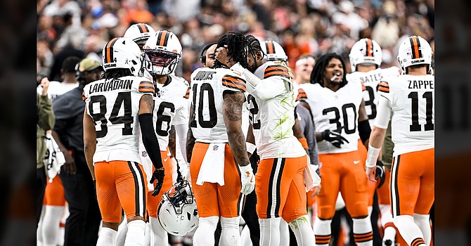 Quinshon Judkins' two TD runs on direct snaps gave the Browns a 14-0 lead in the first quarter and allowed the defense to tee off on Geno Smith. (Cleveland Browns)
