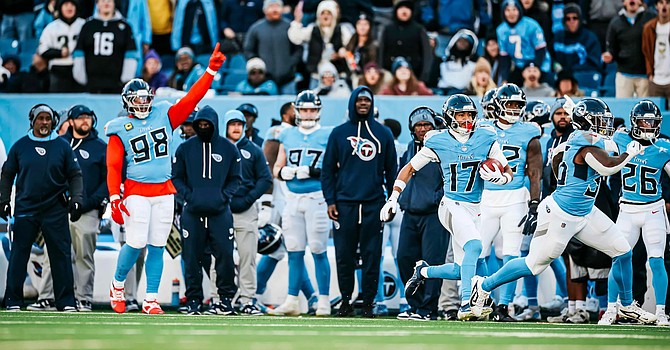Titans rookie Chimere Dike leads the NFL with a 21.1-yard punt return average and two touchdowns. (Tennessee Titans)