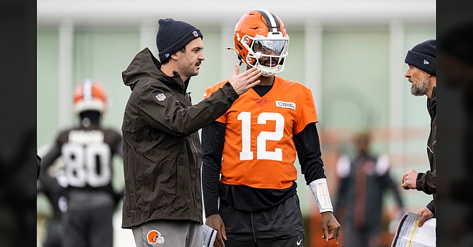 Offensive coordinator Tommy Rees and Shedeur Sanders have to get Sanders' completion percentage up in order to prolong drives and reach the end zone. (Cleveland Browns)