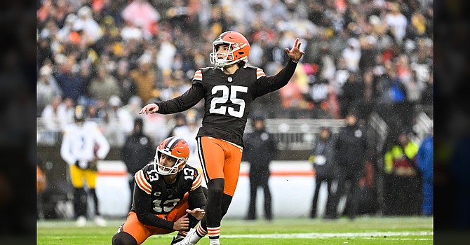 Since missing a PAT and field goal in Game 1, Andre Szmyt has made 21 of 23 field goals and 22 consecutive extra points. (Cleveland Browns)