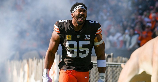 A trade of Myles Garrett to, say, Dallas would be a win-win-win for Garrett, the Cowboys and the Browns, who need to position themselves for the great QB draft of 2027. (Cleveland Browns)