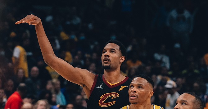 Evan Mobley shoots a jumper against the Los Angeles Lakers. Rob Lorenzo/ESPN Cleveland