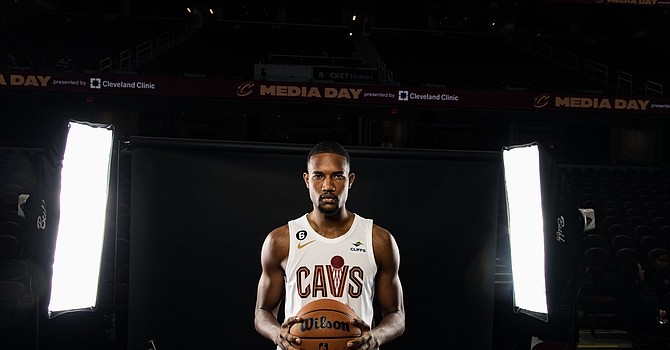 Evan Mobley at 2022 Cavs Media Day. Rob Lorenzo/ESPN Cleveland