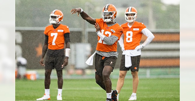 Shedeur Sanders is adjusting to the role of backup quarterback for the first time in five years. (Cleveland Browns)